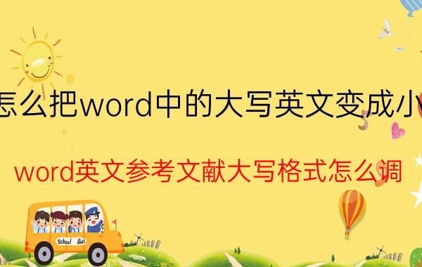 怎么把word中的大写英文变成小写 word英文参考文献大写格式怎么调？